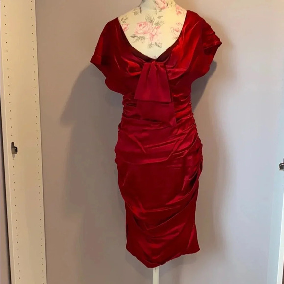 HP 1/30 Nanette lepore Jacqueline red dress size 8 - Picture 1 of 14